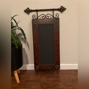 Rustic Brown Metal Decor With Chalkboard Center